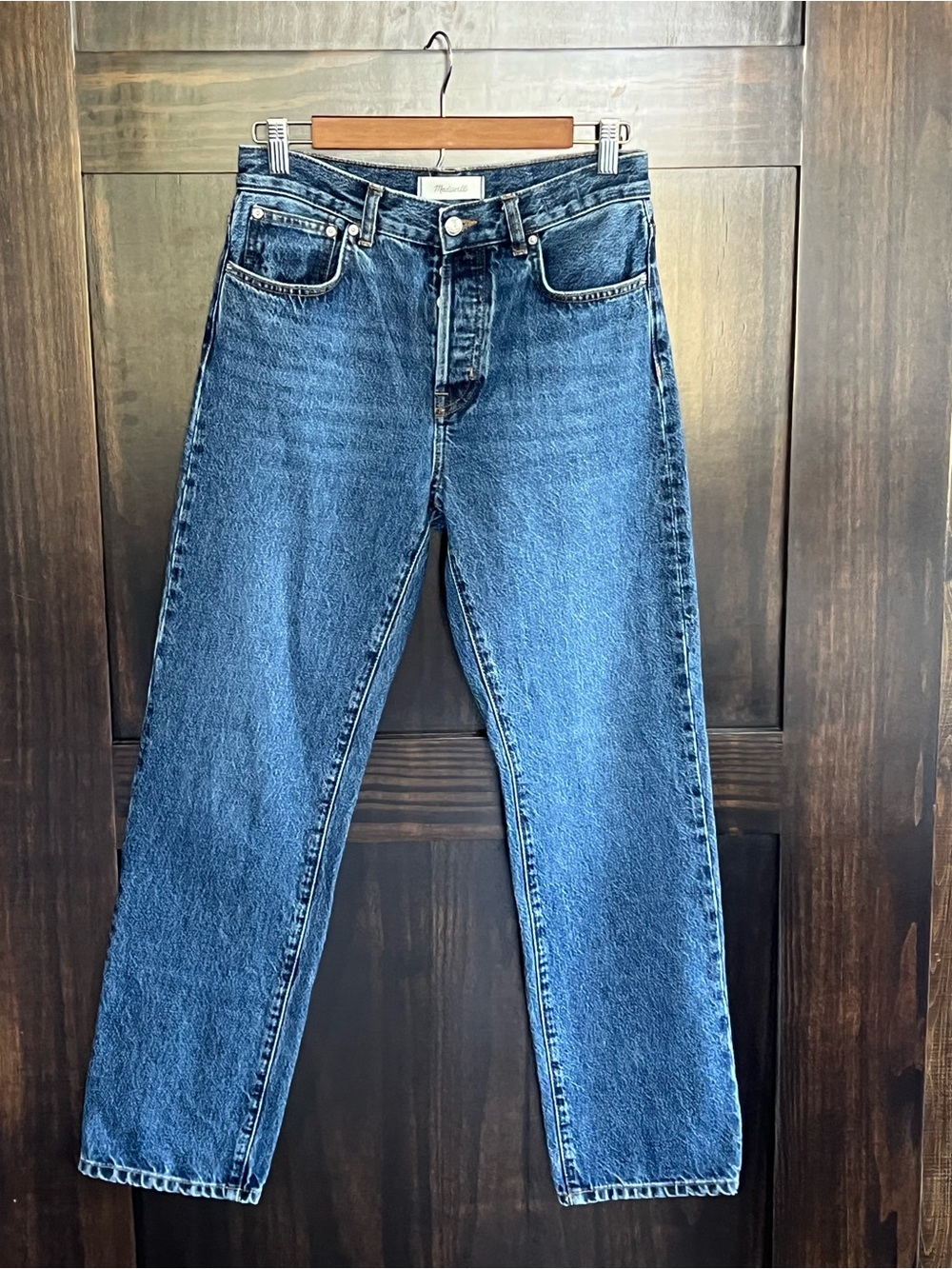 Madewell The Longline Straight Jeans - Dark Blue